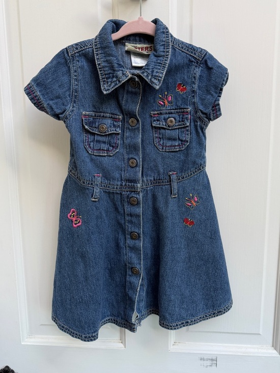 Carter's Other - VINTAGE Carter's 4T Girls Denim Short Sleeve Button Down Dress